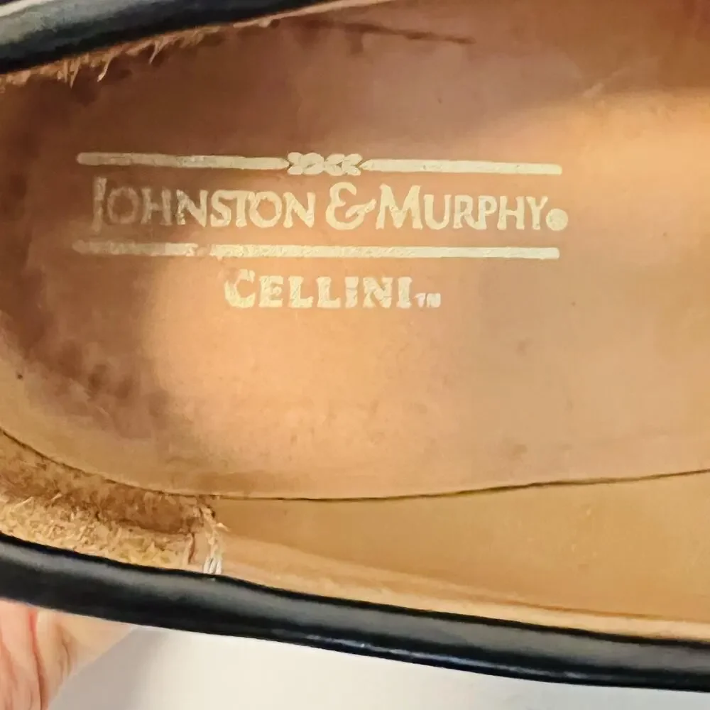 Johnston & Murphy Shoes Mens 9.5 Leather Cellini Tassel Loafers Dress Slip On